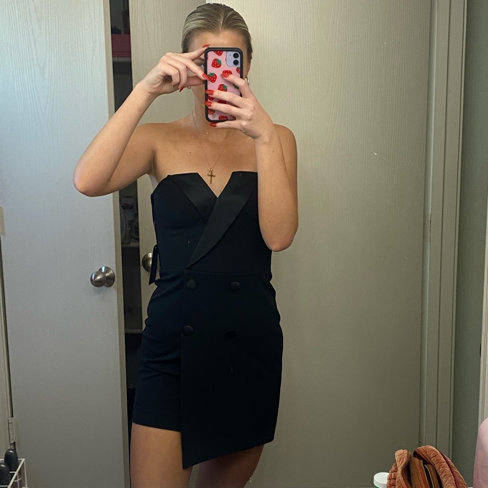 Tuxedo style mini dress